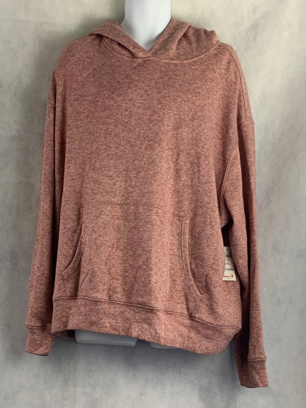 And Now This Men's Cozy Soft Rayon Blend Fleece Hoodie, Light Burgundy, XXL